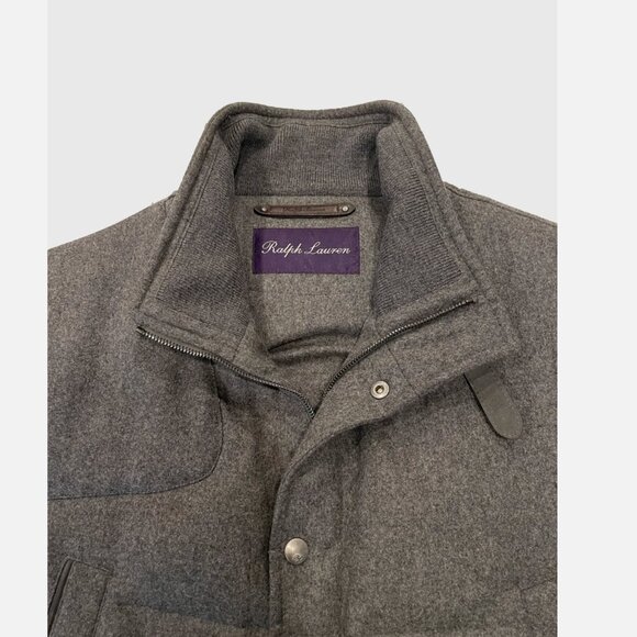 Ralph Lauren Purple Label Wool Goose down vest ITALY XL grey suede jacket - Picture 2 of 8